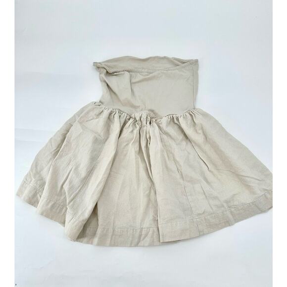 Free People Onda Drop Waist Tube Mini Dress Barnacle Island Beige Size Small - Picture 6 of 8